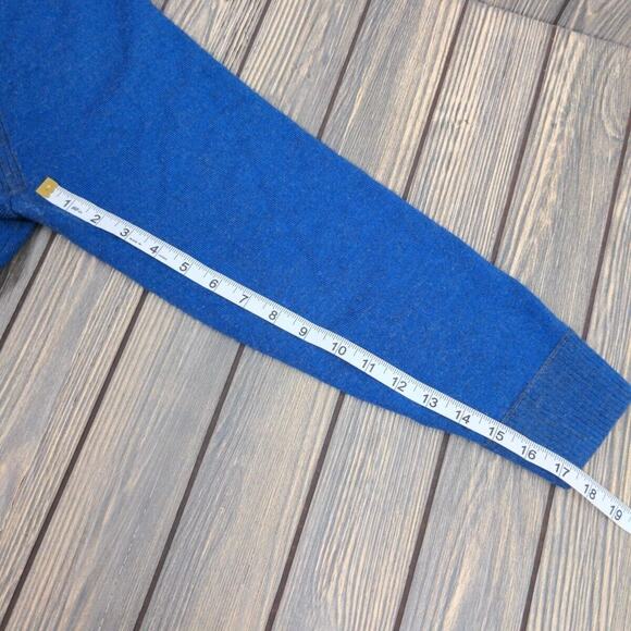 Robert Graham Men Blue Cashmere Wool Tight Knit V-Neck Long Sleeve Sweater Sz L - Picture 12 of 13